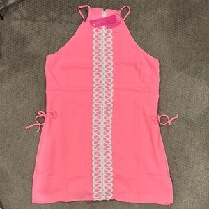 Lilly Pulitzer Vibrant Pink Dress with White Lace Accent Size 16 NWT